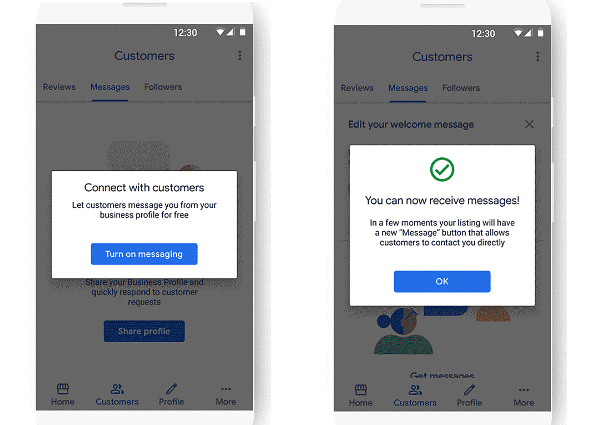 Changes to Google My Business Messaging